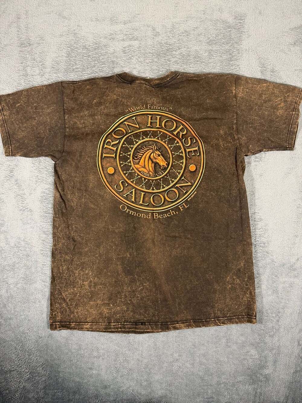 Iron Horse Saloon T-Shirt Size L Brown Vintage Graphic Tee